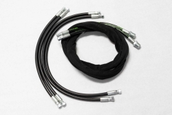 complete hose set for light duty grapple (short cylinder to t fitting and machine side hoses)