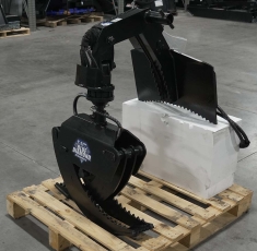 demo unit - mini skid steer log grapple with hydraulic rotation - blue diamond