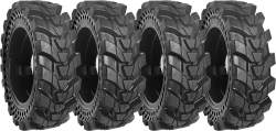 set of 4 30x10-16 (10x16.5) solid dura-flex skid steer tires with 8x8 rim