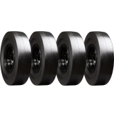 set of 4 33x9-16 (12-16.5) extreme duty traxter smooth solid rubber skid steer tires - 8x8 bolt rim