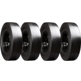 set of 4 33x12-20 (12-16.5) extreme duty traxter smooth solid rubber skid steer tires - 8x8 bolt rim
