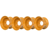 set of 4 titan wheels 16.5x9.75 - 4" offset 8x8 bolt case tan
