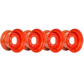 set of 4 titan wheels 16.5x9.75 - 4" offset 8x8 bolt - color orange for bobcat