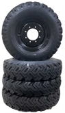 set of 4 blizzard master skid steer snow tire and rim assembly replaces 10x16.5 and 12x16.5 tires