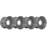 bobcat s220 set of 4 titan wheels 16.5x9.75 - 4" offset 8x8 for 12x16.5 tires - orange