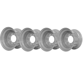 set of 4 titan wheels 16.5x9.75 - 4" offset 8x8 bolt case tan
