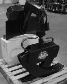 demo unit - mini skid steer log grapple with hydraulic rotation - blue diamond