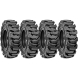 set of 4 30x10-16 (10x16.5) solid dura-flex skid steer tires with 6x6 bolt rim
