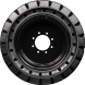 set of 4 33x12-18 (12-16.5) extreme duty traxter hard and soft surface solid rubber skid steer tires - 8x8 bolt rim