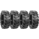 set of 4 33x12-20 (12x16.5) solid dura-flex skid steer tires with 8x8 rim