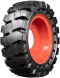 set of 4 traxter 33x12-18 (12-16.5) extreme duty non-directional solid rubber skid steer tires - 8x10.75 bolt rim