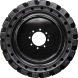 set of 4 33x12-20 (12-16.5) traxter heavy duty solid rubber skid steer tires - 8 on 8" bolt rim