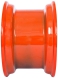 set of 4 titan wheels 16.5x8.25 - 4 3/8" offset 8x8 bolt - orange