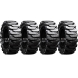 set of 4 33x12-20 (12x16.5) solid dura-flex skid steer tires with 8x8 rim