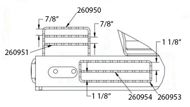cold planer weldment step for rear of mount cross bar (requires 2, fits with 260950)