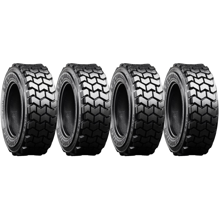 set of 4 10x16.5 10-ply lifemaster skid steer extreme duty tires