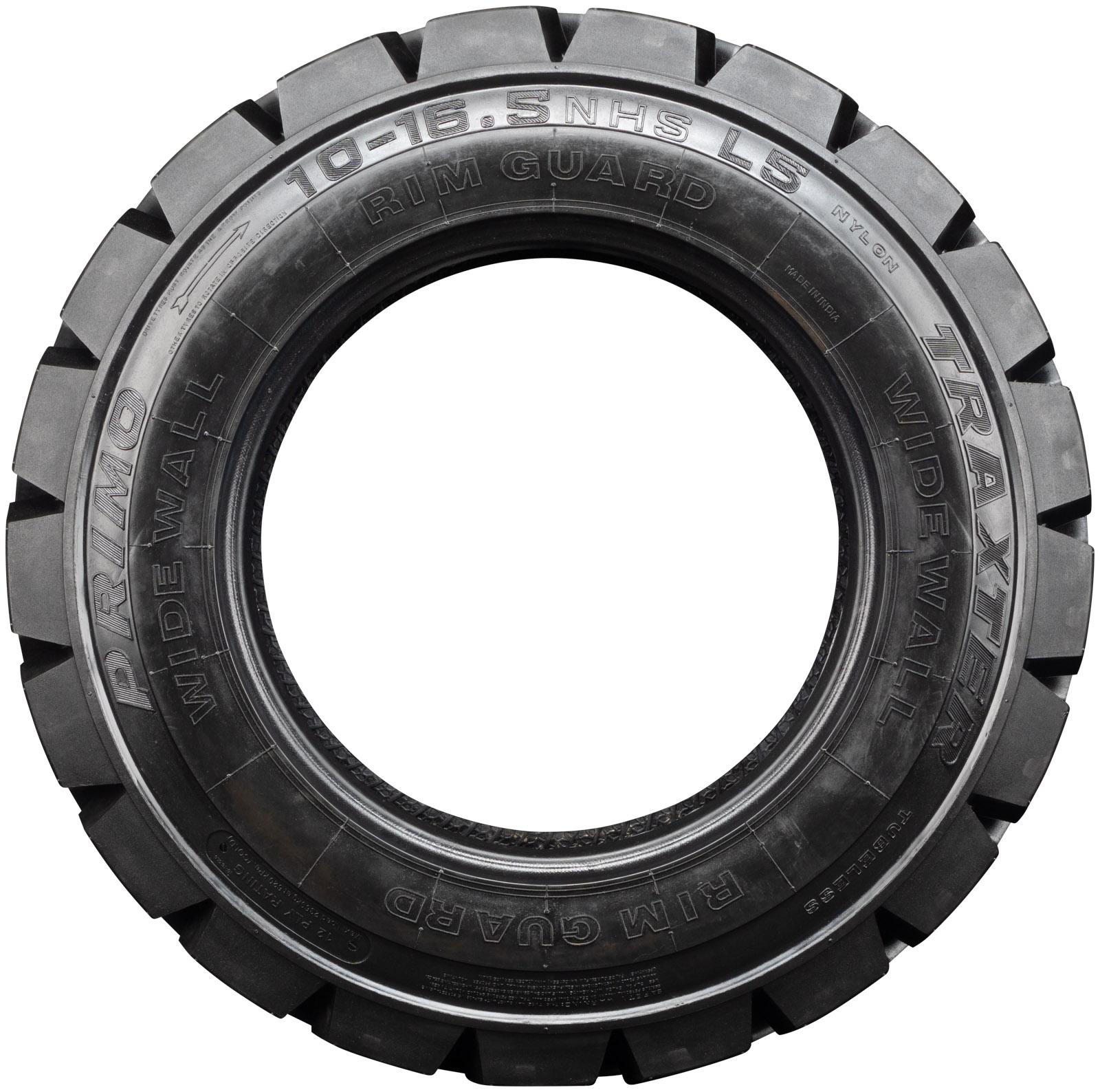 set of 4 10x16.5 12-ply primo l-5 skid steer heavy duty tires