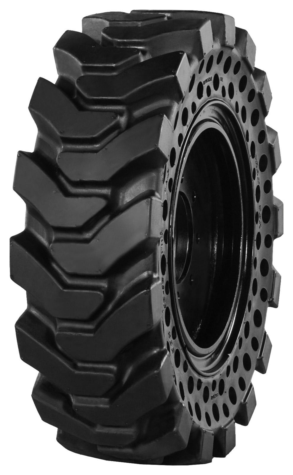 set of 4 30x10-16 (10x16.5) solid dura-flex skid steer tires with 8x8 rim