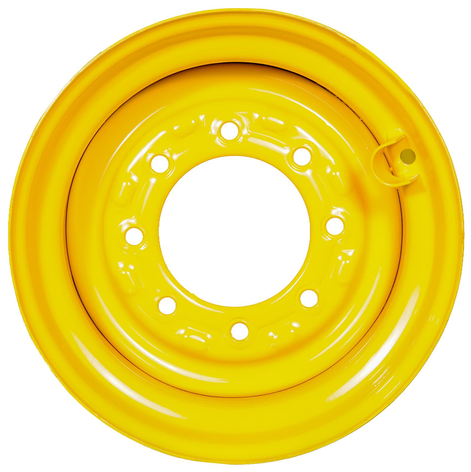 set of 4 titan wheels 16.5x8.25 - 4 3/8" offset 8x8 bolt new holland yellow