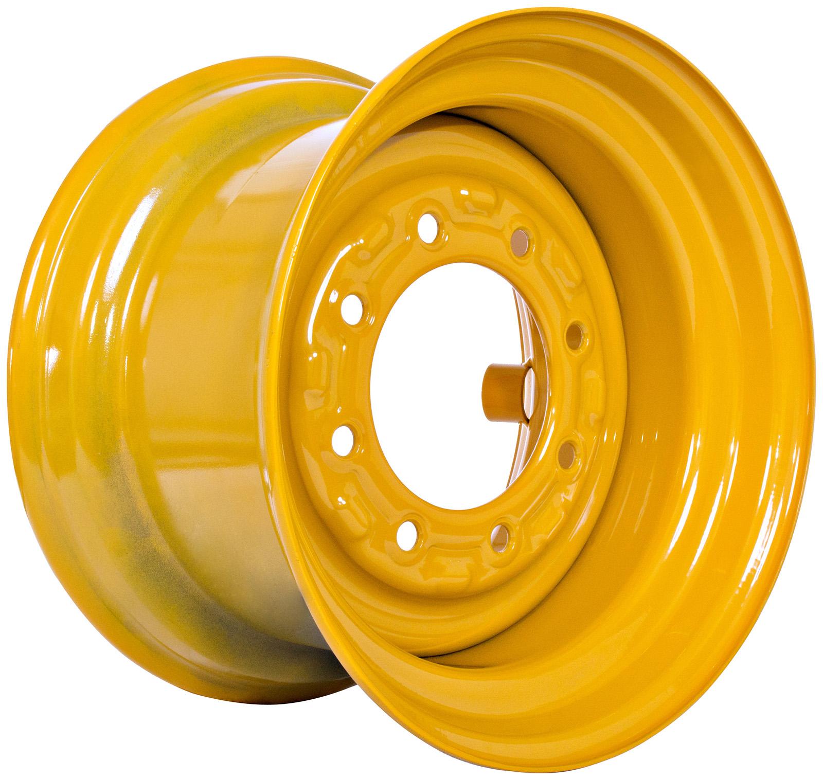 set of 4 titan wheels 17.5x10.5 - 7 1/2" offset 8x8 bolt yellow