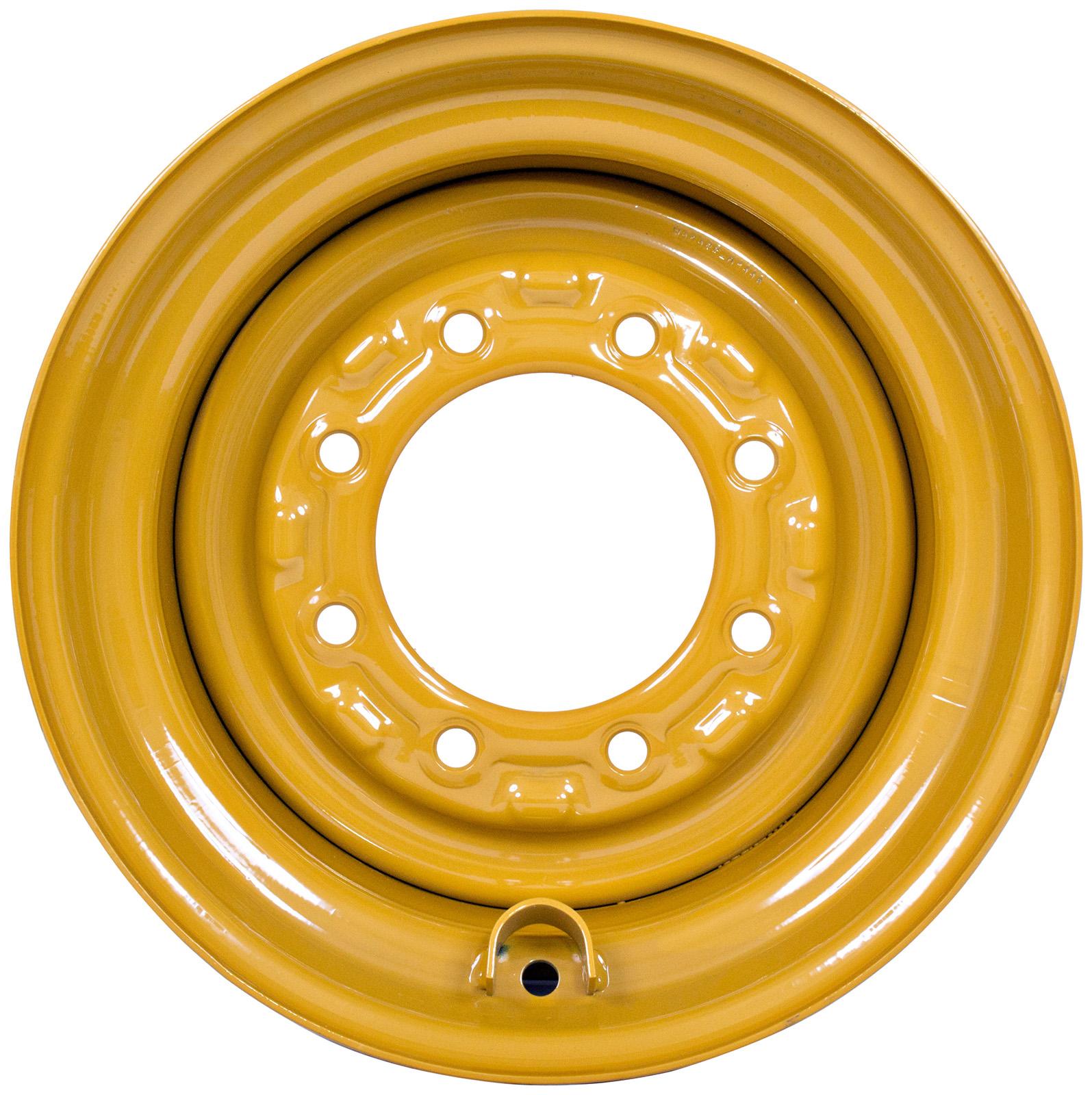 set of 4 titan wheels 16.5x8.25 - 4 3/8" offset 8x8 bolt cat yellow