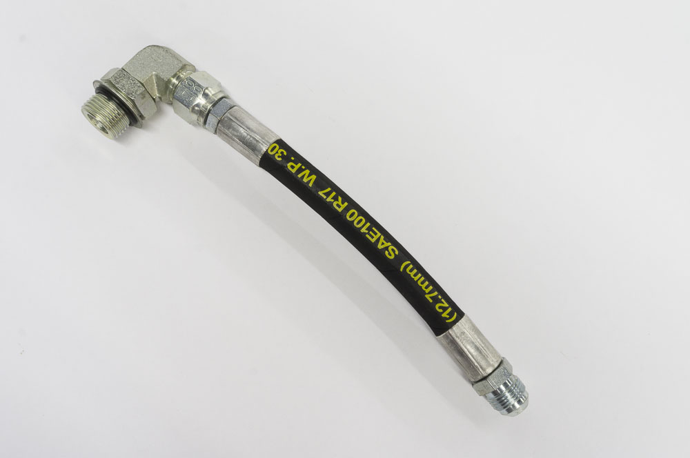 auger, short hose assembly - (90 elbow & 7" hose w/ jic connection for ed units)