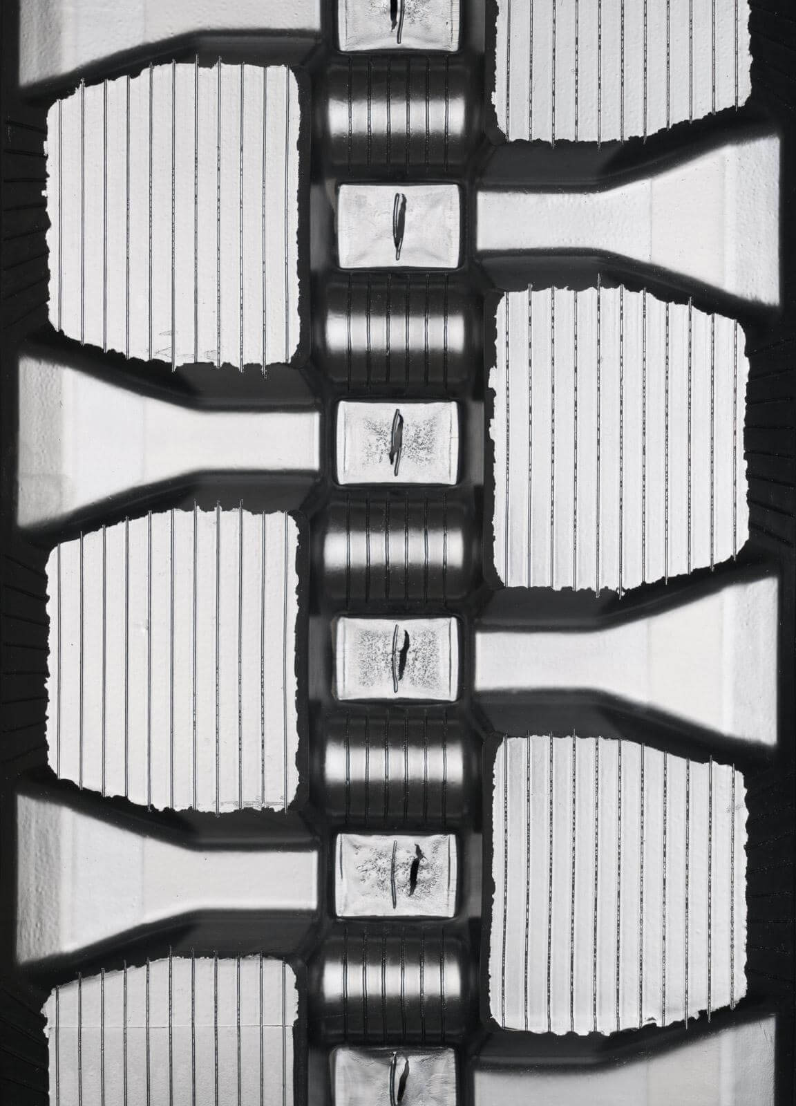 komatsu ck20 set of 2 13" bridgestone extreme duty block tread rubber tracks (320x86bx52)