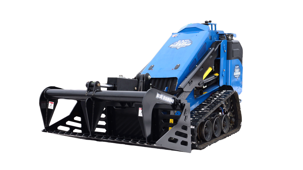 mini skid steer rock grapple bucket | blue diamond