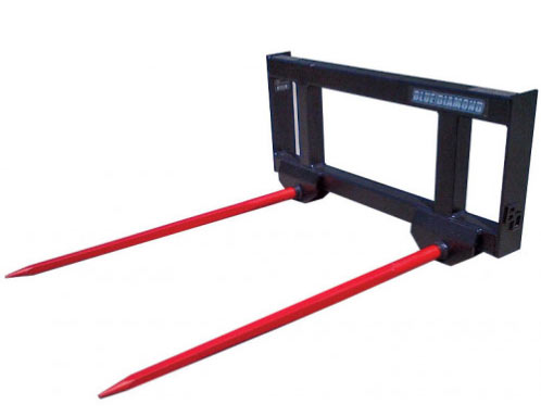 double bottom tine hay spear for square bales | blue diamond