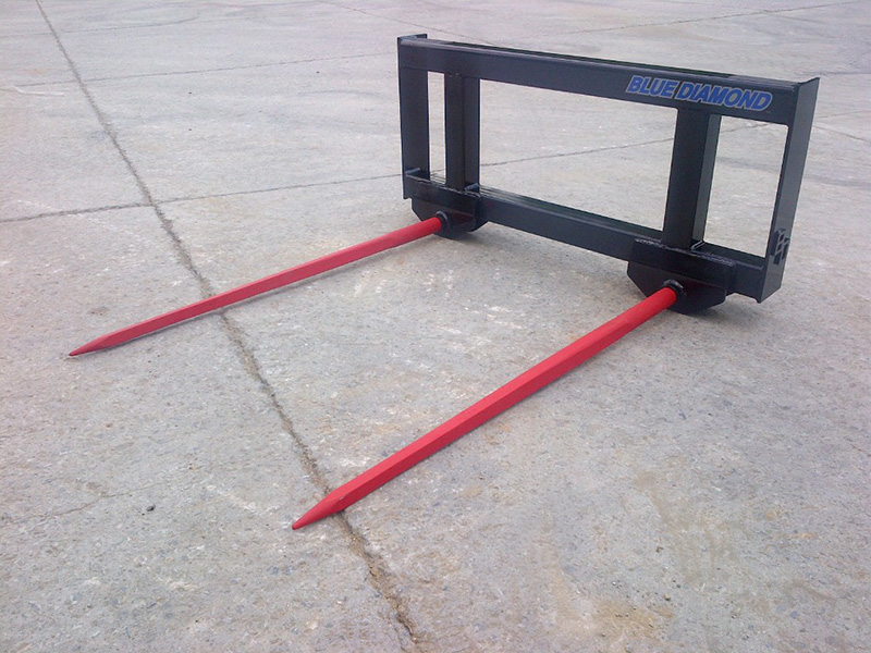 double bottom tine hay spear for square bales | blue diamond