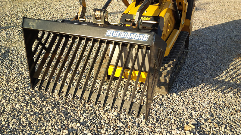 mini skid steer rock bucket | blue diamond