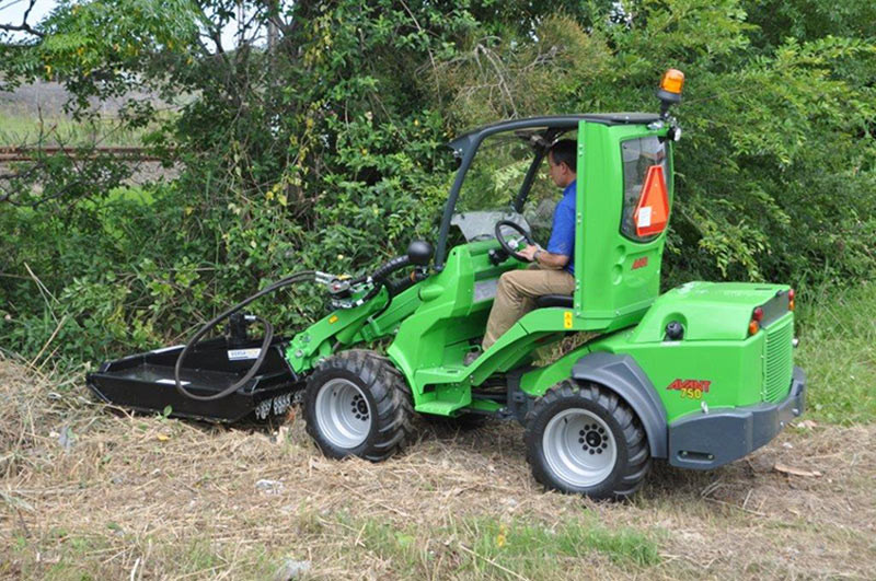 mini skid steer brush cutter - closed front | blue diamond