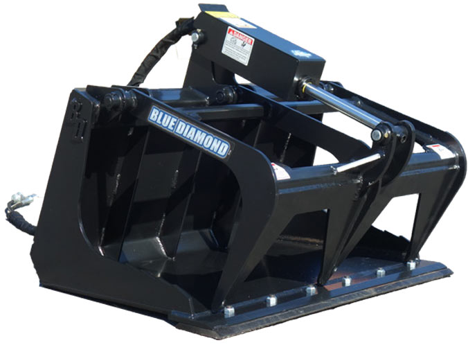 42" mini skid steer grapple bucket | blue diamond