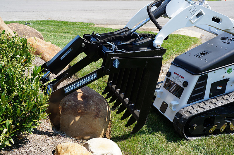 mini skid steer root grapple | blue diamond