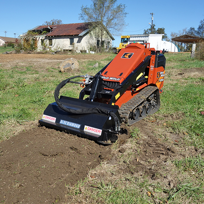 mini skid steer rototiller | blue diamond