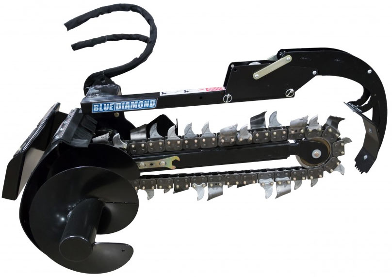 mini skid steer trencher | blue diamond