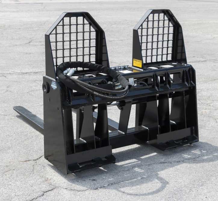 severe duty hydraulically adjusting pallet forks 48" tines | blue diamond