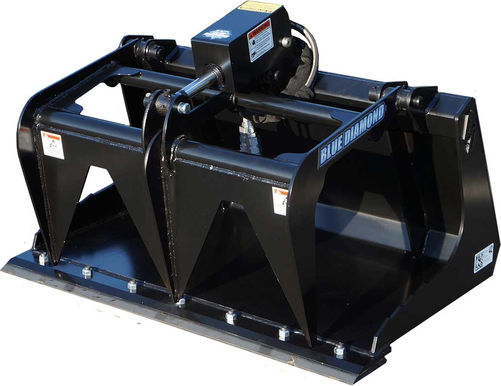 42" mini skid steer grapple bucket | blue diamond