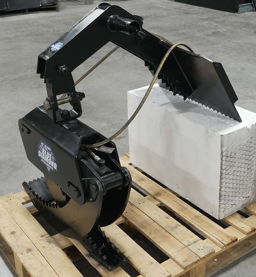 demo unit - mini skid steer log grapple - blue diamond