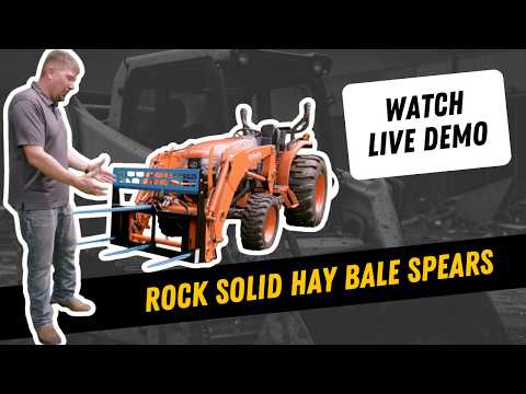 high back hay spear single for round hay bales | rock solid