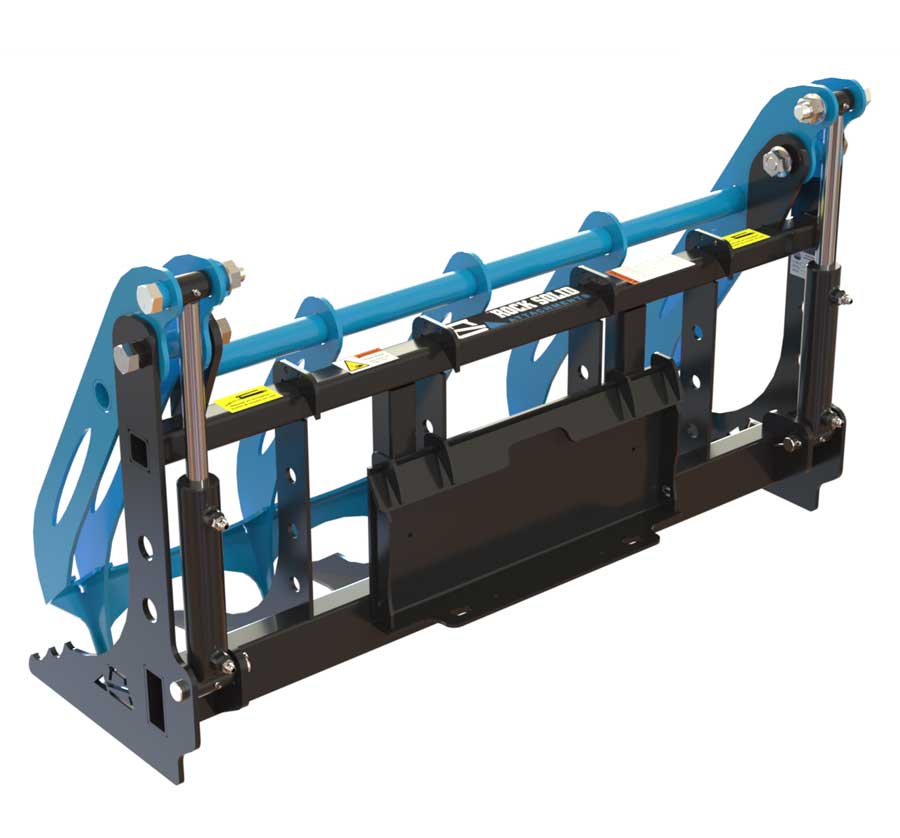 mini skid steer root rake | rock solid