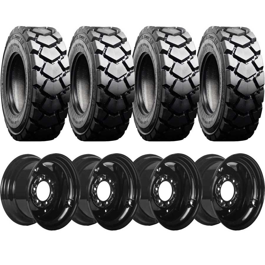 set of 4 10x16.5 12-ply primo heavy duty mounted tire & wheel package