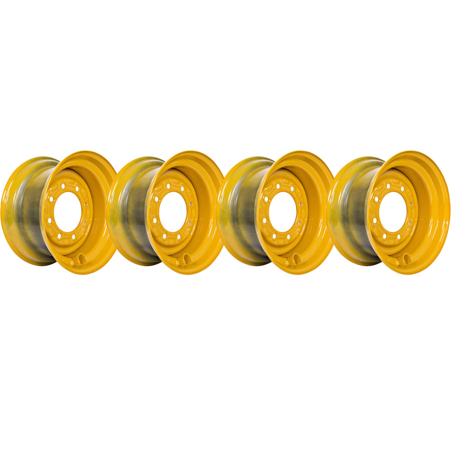set of 4 titan wheels 16.5x8.25 - 4 3/8" offset 8x8 bolt john deere yellow