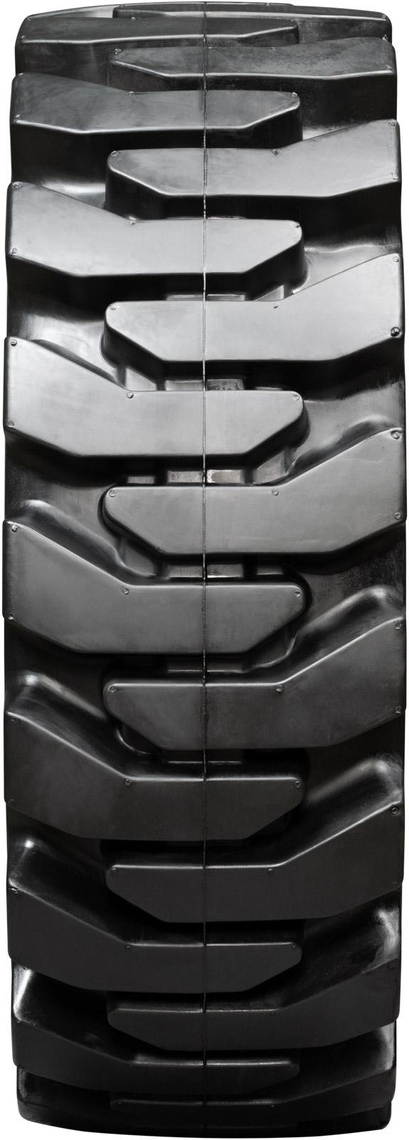 set of 4 33x12-20 (12x16.5) solid dura-flex skid steer tires with 8x8 rim