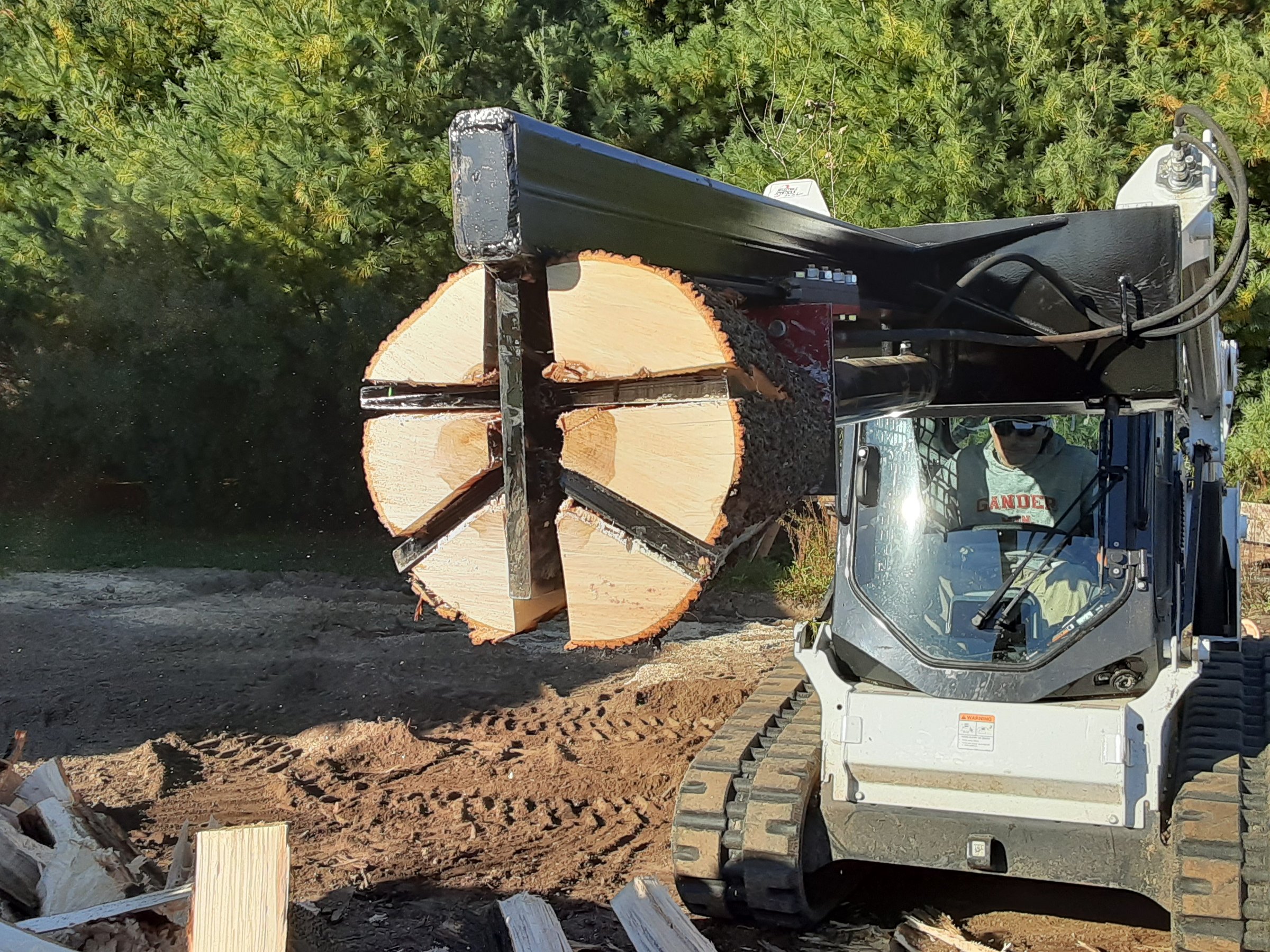 Skid Steer 6 Way Wedge Log Splitter Attachment
