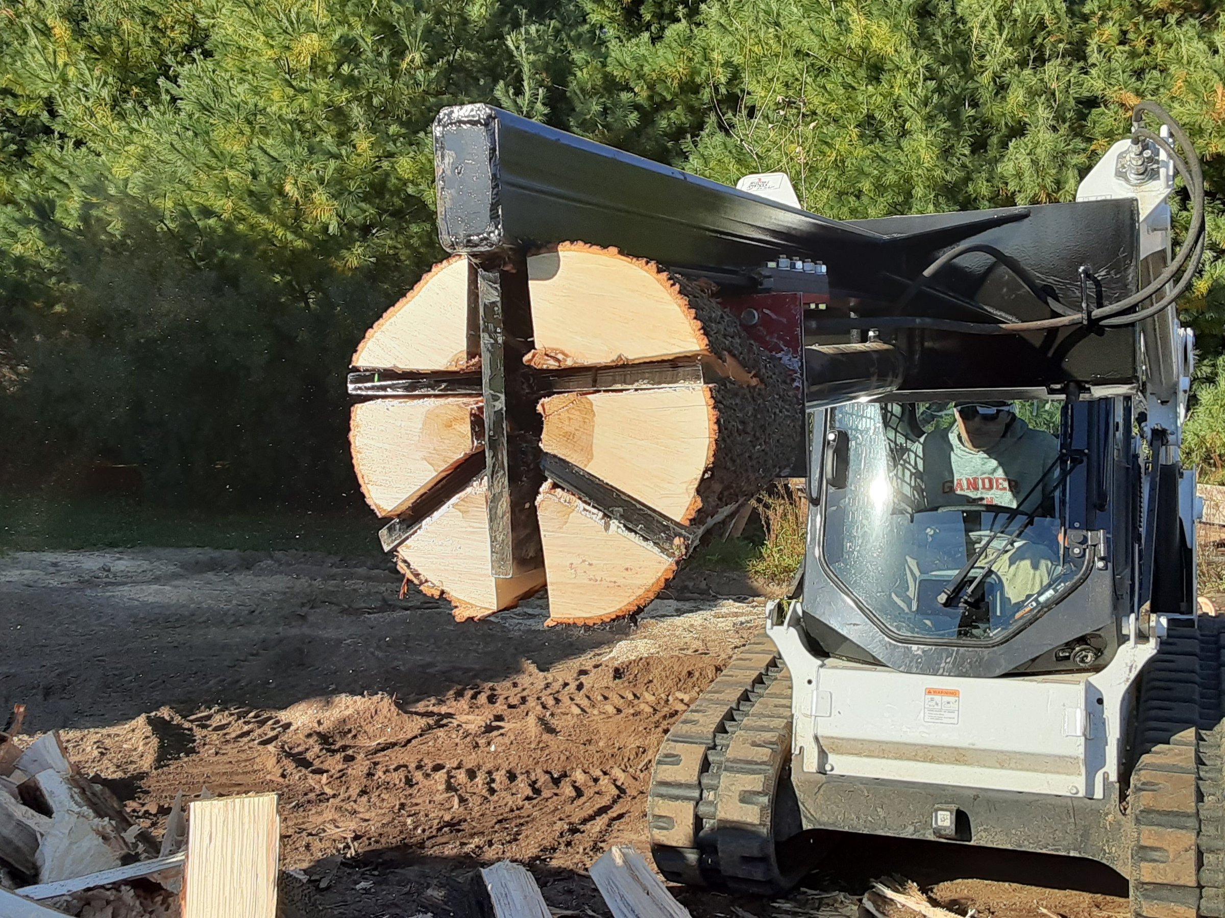 log splitter - 6 way wedge upside down skid steer attachment