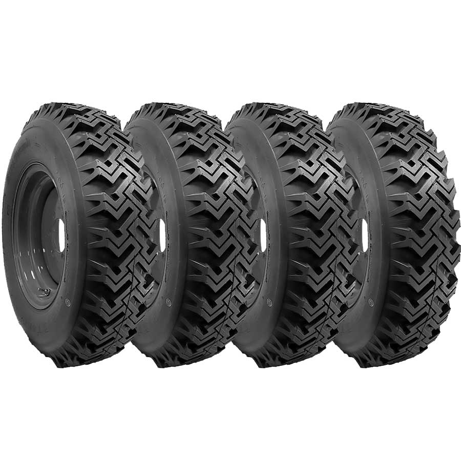 set of 4 snow-n-mud skid steer snow tire and rim assembly replaces 10x16.5 and 12x16.5 tires